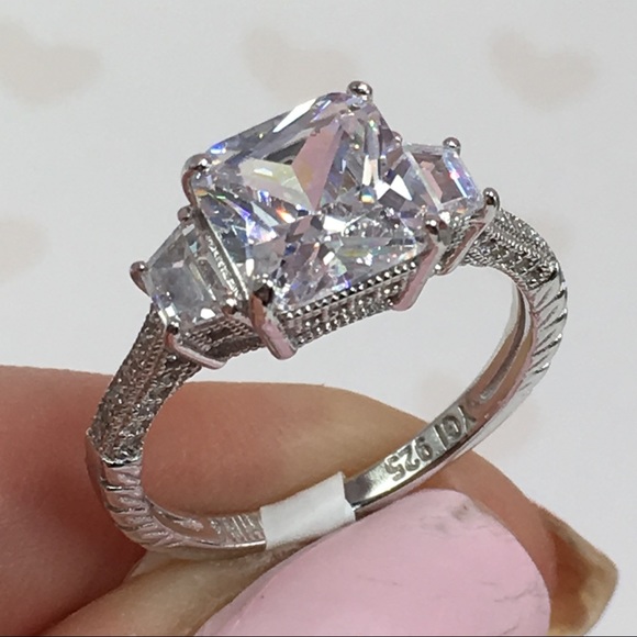 ❌ SOLD❌ 18k white gold engagement antique ring - Picture 2 of 8